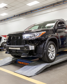Toyota on vehicle lift | Westchester Toyota in Yonkers NY